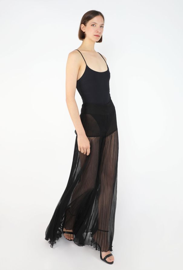 Dolce & Gabbana Flared Silk Palazzo Pants, 1990s - 2