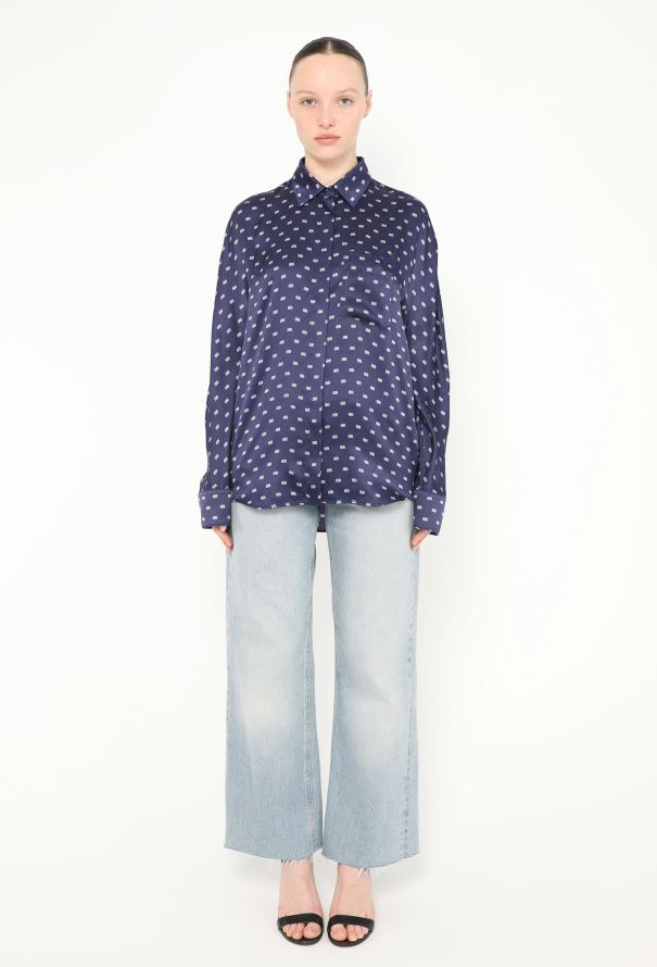 Balenciaga 2017 Silk Logo Blouse - 3 Balenciaga 2017 Silk Logo Blouse - 3
