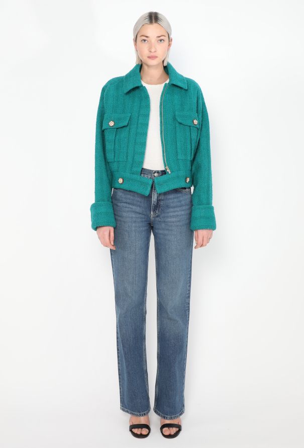 Chanel F/W 2019 Tweed Bomber Jacket - 4