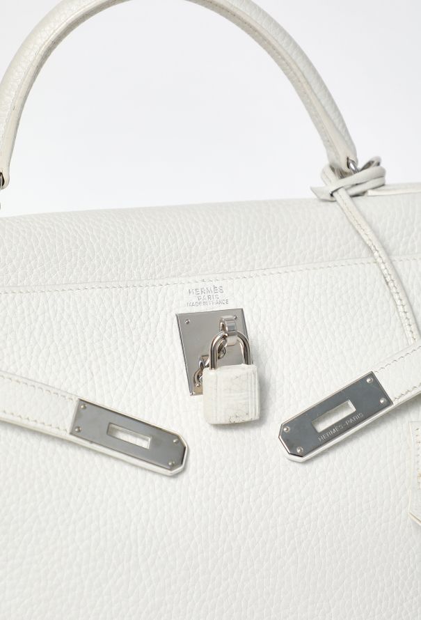Hermès Blanc Taurillon Clémence Kelly Retourné 32 - 14