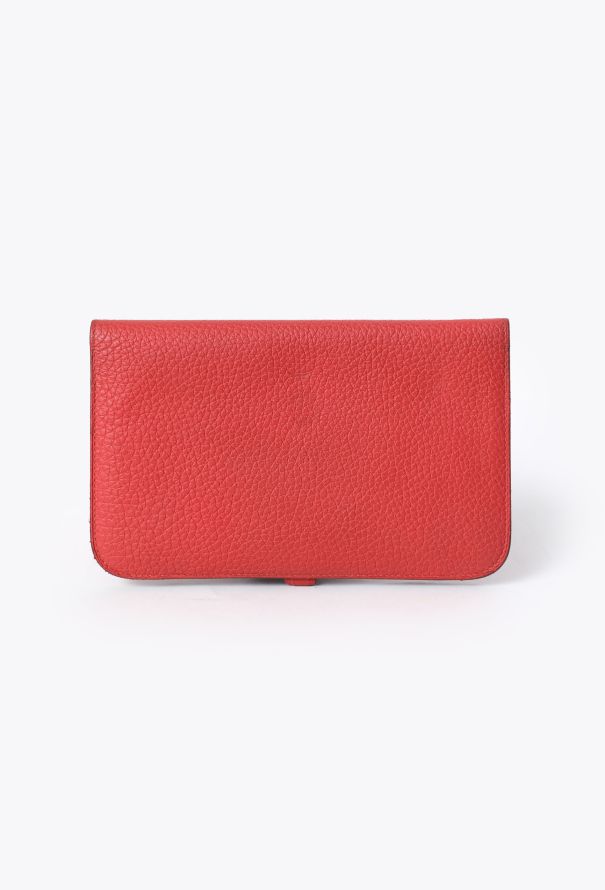 Hermès Red Taurillon Clémence Dogon GM Wallet - 5