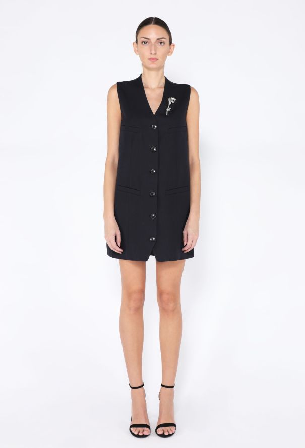 Prada 2024 Gilet Brooch Shift Dress - 3
