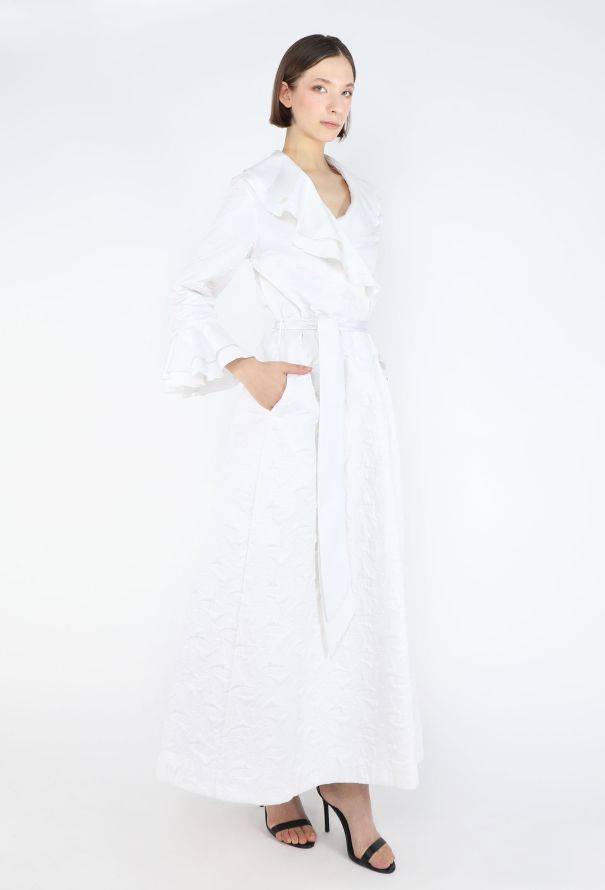 Dior Vintage Ruffled Jacquard Night Gown - 5