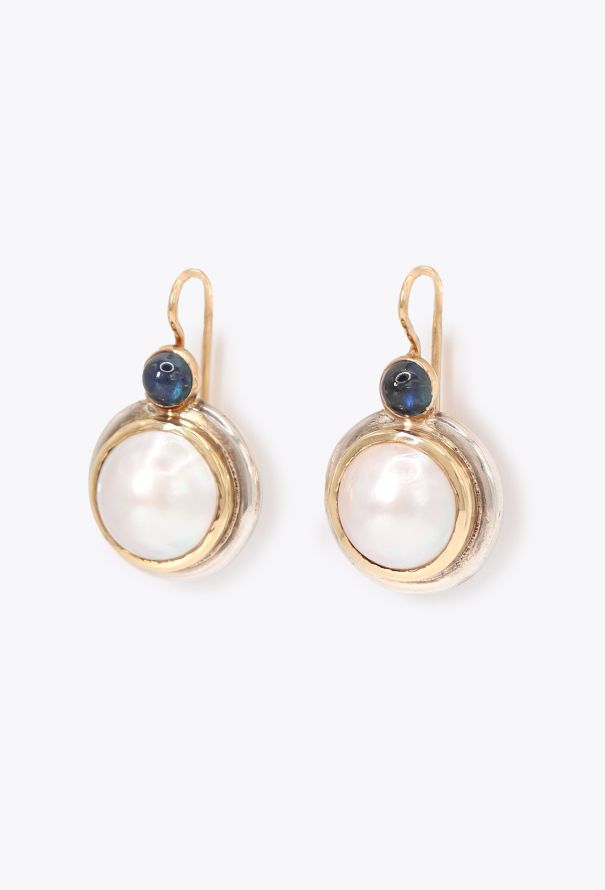 Vintage Fine Jewelry 18k Yellow Gold, Sapphire & Pearl Earrings - 3 Vintage Fine Jewelry 18k Yellow Gold, Sapphire & Pearl Earrings - 3