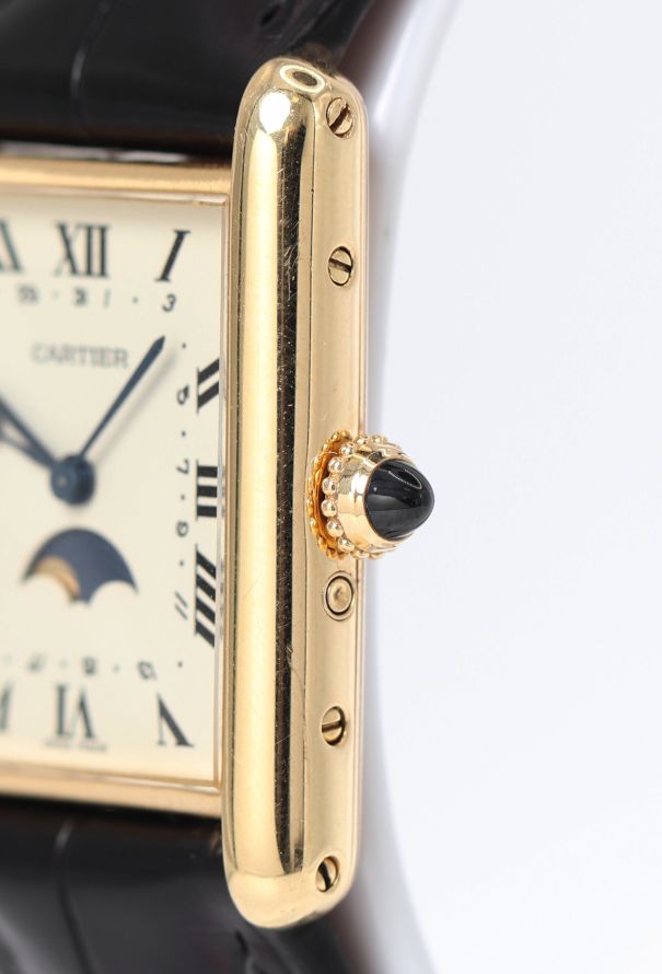 Cartier '90s 18k Yellow Gold Tank Louis Moonphase Watch - 3