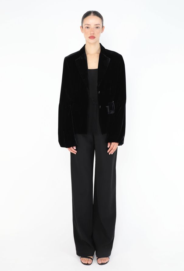 Gucci 1999 Velvet Bell-Sleeve Blazer - 5