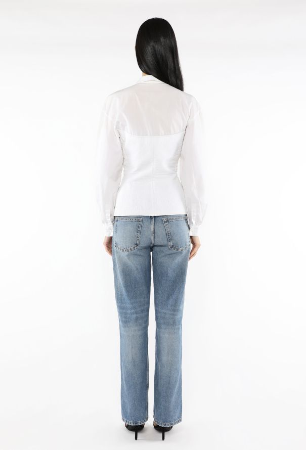 Claude Montana Corseted Poplin Button Down, 1980s - 4