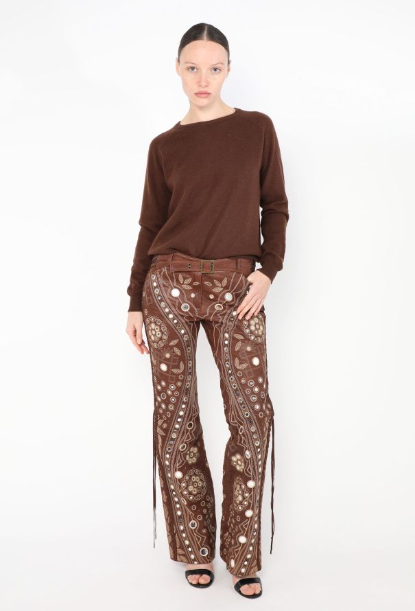 Dior COLLECTOR F/W 2002 Suede Mirror Trousers - 1