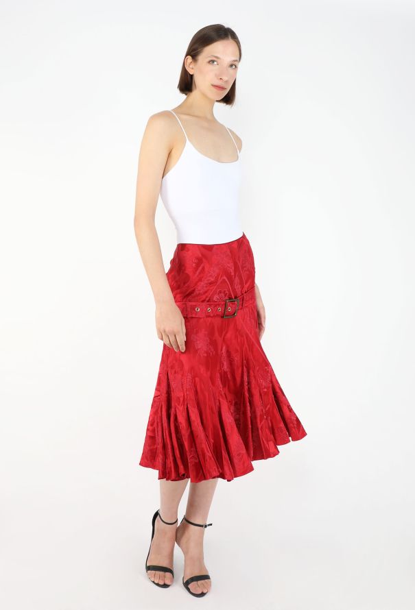 John Galliano 2002 Drop-Waist Jacquard Skirt - 3