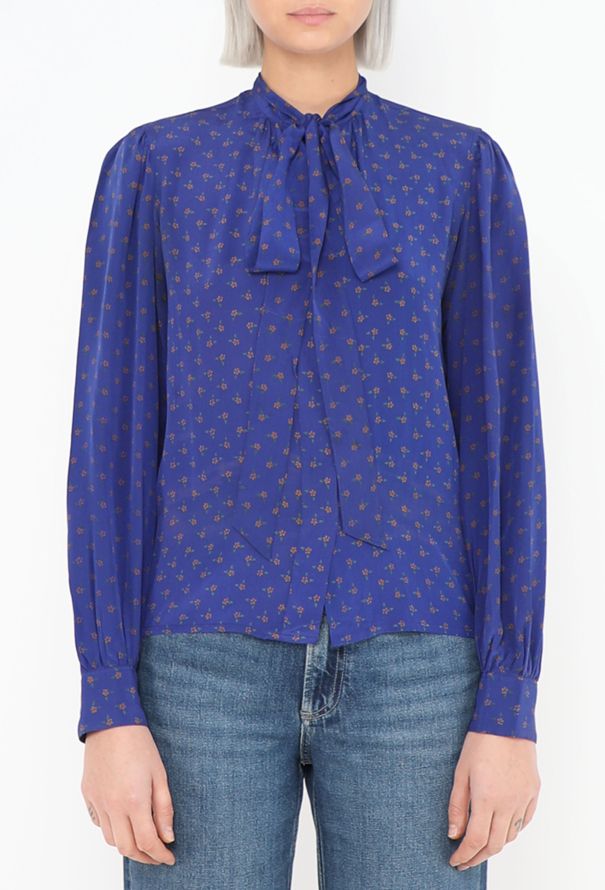 Saint Laurent Vintage Silk Lavallière Blouse - 1
