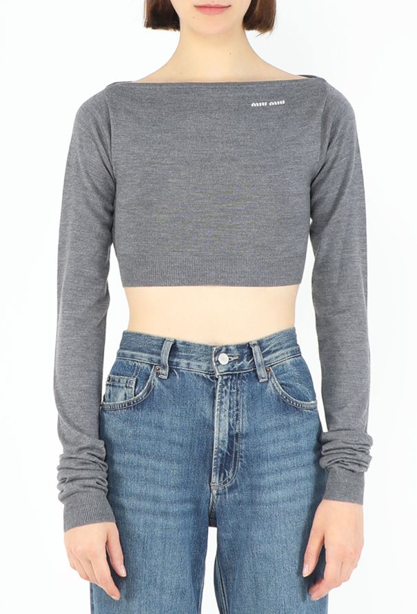 Miu Miu S/S 2025 Boatneck Cropped Pullover - 3