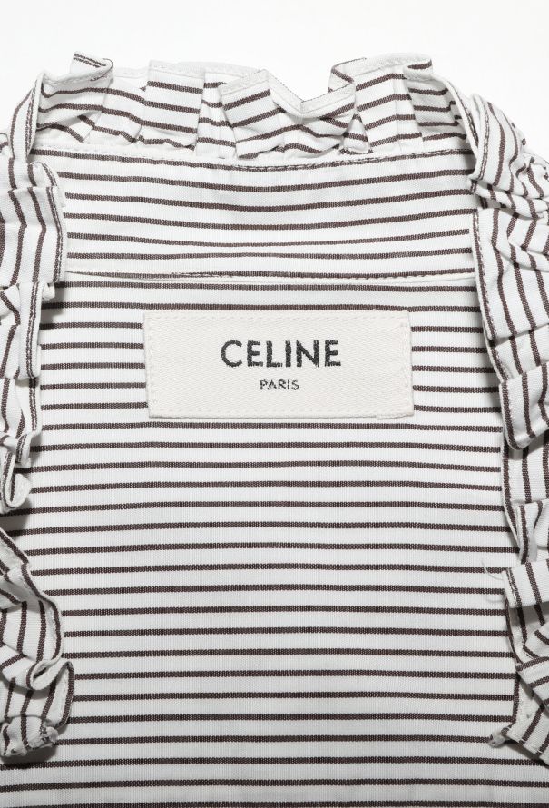Céline 2019 Ruffled Pinstripe Shirt - 5 Céline 2019 Ruffled Pinstripe Shirt - 5