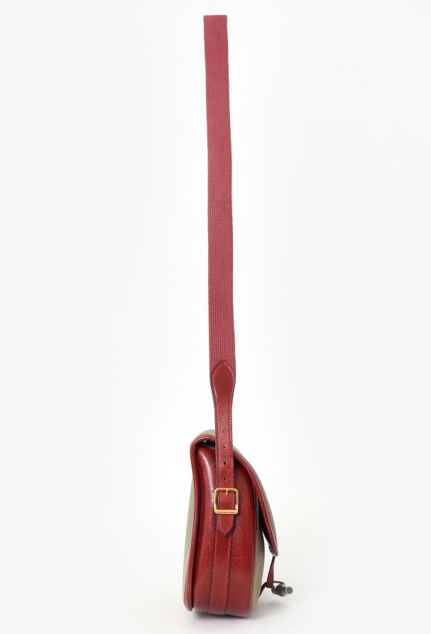 Hermès Khaki Canvas & Brown Courchevel Duffle Bag - 4 Hermès Khaki Canvas & Brown Courchevel Duffle Bag - 4