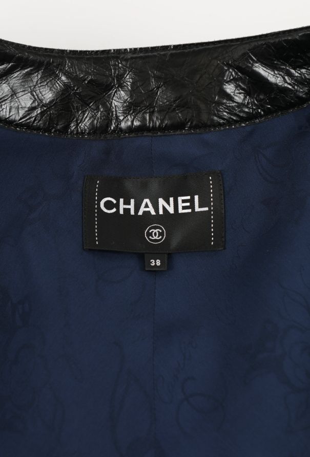 Chanel 2018 Tweed Leather Trim Jacket - 6