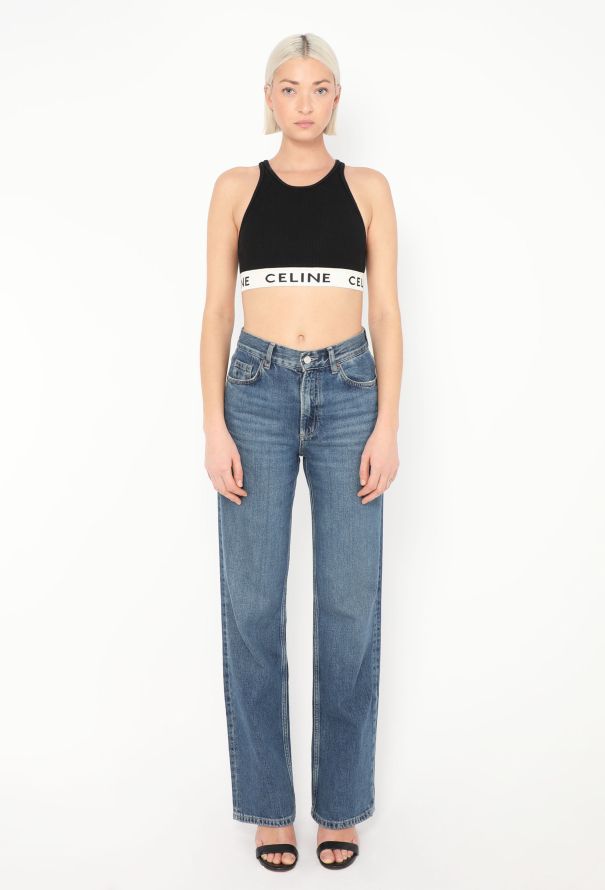 Céline 2024 Ribbed Logo Sports Bra - 2 Céline 2024 Ribbed Logo Sports Bra - 2