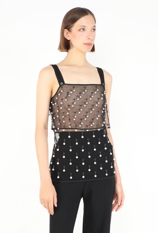 Givenchy S/S 2016 Pearl Appliqué Camisole Top - 1