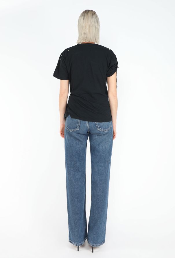 Balenciaga Early 2000s Le Dix Eyelet Lace-up Tee - 3