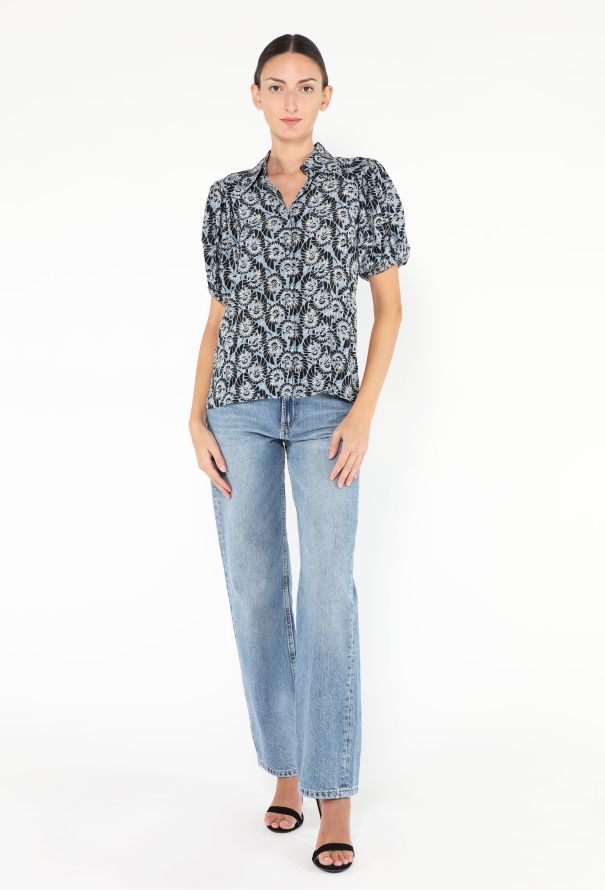 Prada 2016 Floral Printed Silk Blouse - 5