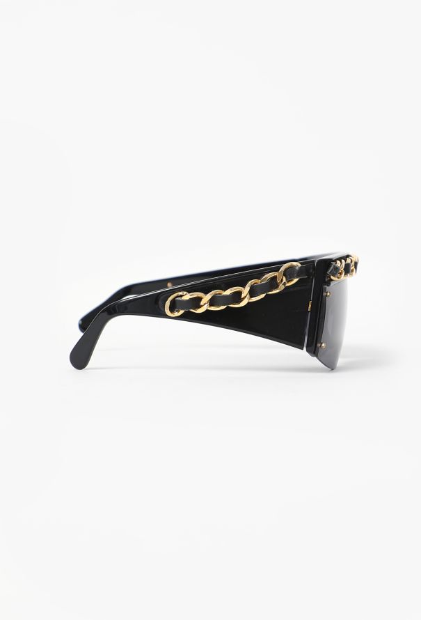 Chanel COLLECTOR F/W 1992 Leather Trim Sunglasses - 4