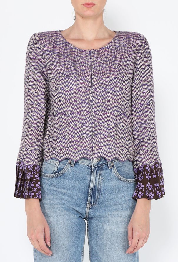 Chanel Tweed & Silk Clover Printed Ensemble, 2001 - 5