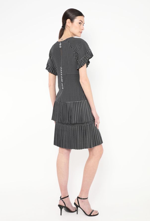 Chloé '80s Checkered Ruffled Crêpe Dress - 1