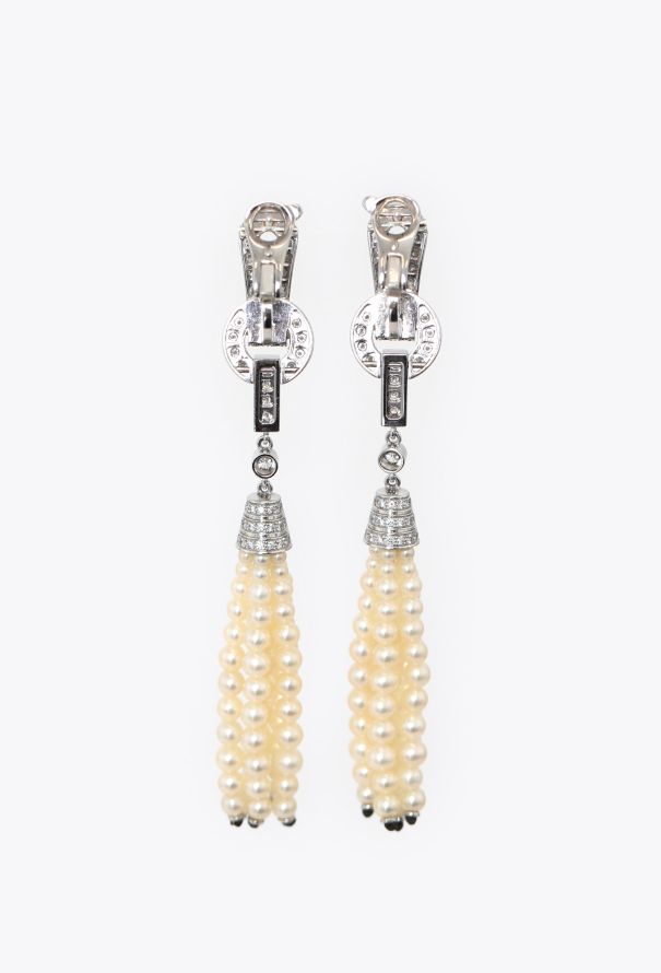 Cartier Agrafe Diamond and Pearl Earrings - 6