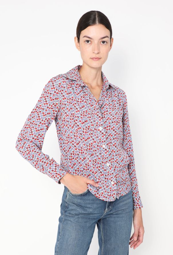 Céline '70s Printed Silk Blouse - 2 Céline '70s Printed Silk Blouse - 2