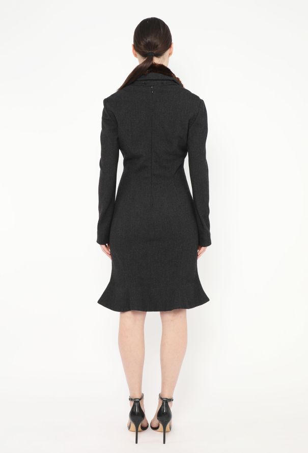 Vivienne Westwood F/W 1994 Fluted Fur Collar Dress - 6 Vivienne Westwood F/W 1994 Fluted Fur Collar Dress - 6