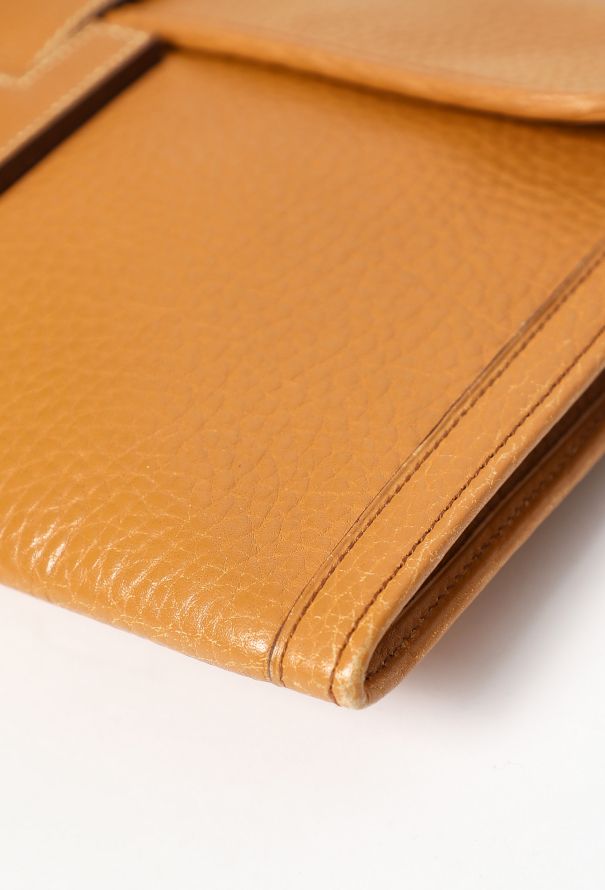 Hermès '80s Gold Fjord Jige Clutch - 9 Hermès '80s Gold Fjord Jige Clutch - 9
