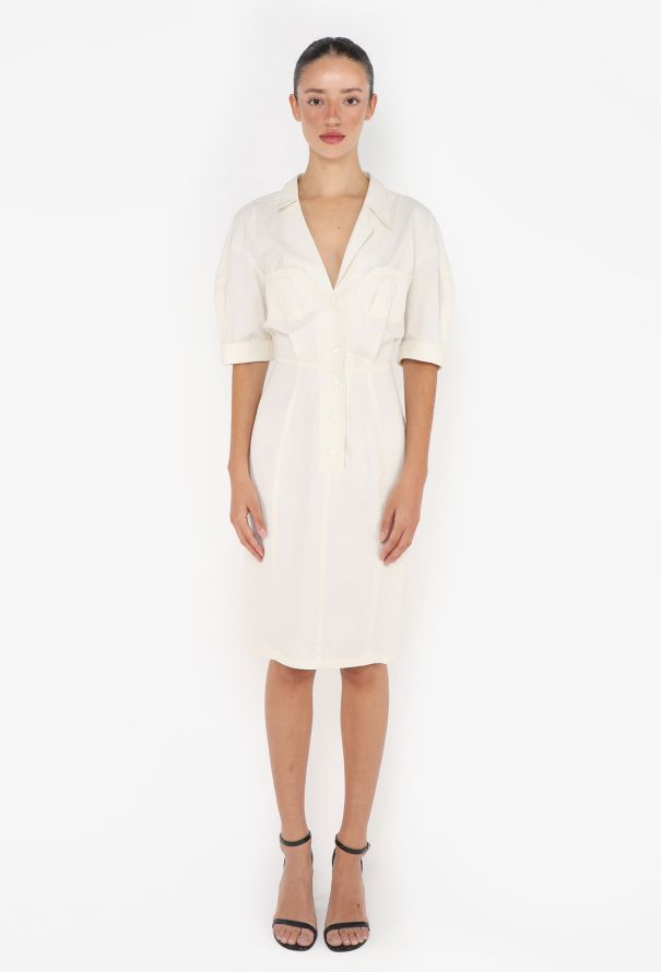 Thierry Mugler Vintage Hourglass Cotton Dress - 5