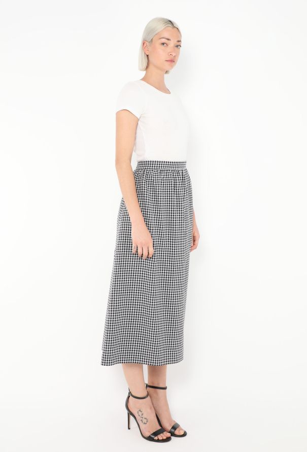 Dior 2017 Houndstooth A-Line Skirt - 4