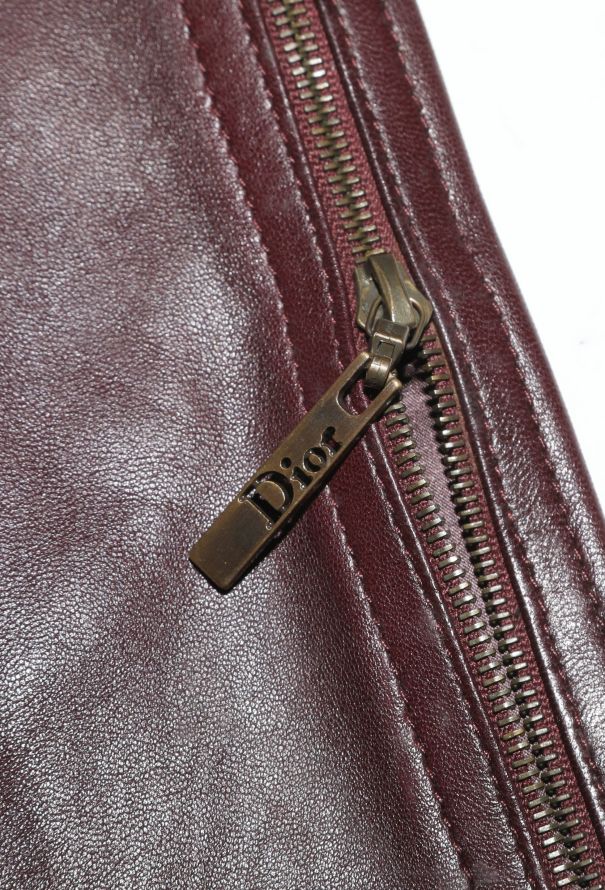 Dior 2004 Burgundy Lambskin Trousers - 7
