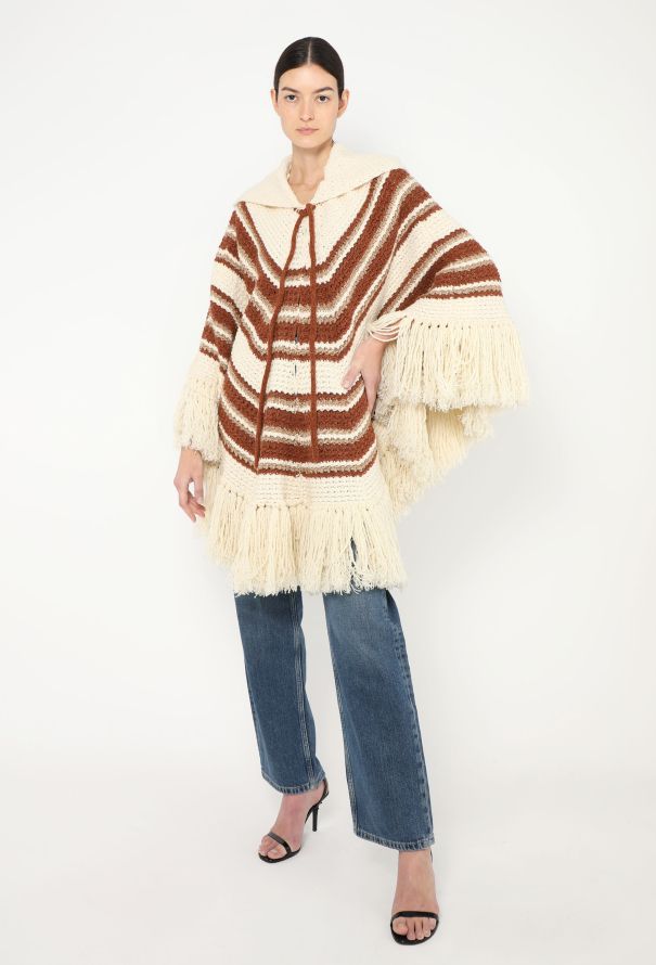 Saint Laurent 2016 Fringe Knit Poncho - 1
