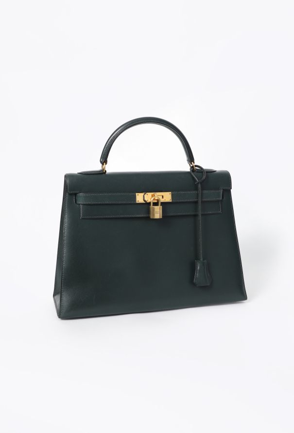 Hermès Vintage Vert Foncé Box Kelly Sellier 32 - 4