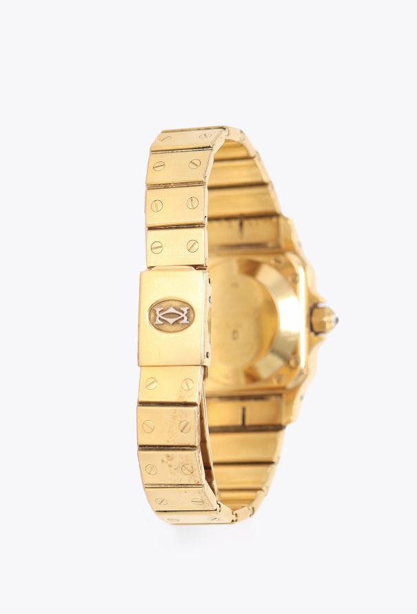 Cartier Exquisite 1980s 18k Yellow Gold & Diamonds Santos Watch - 3