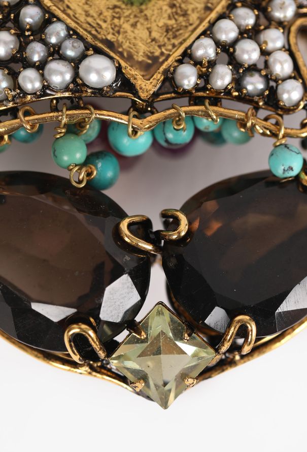Iradj Moini Encrusted Glass Brooch, 1990s - 4