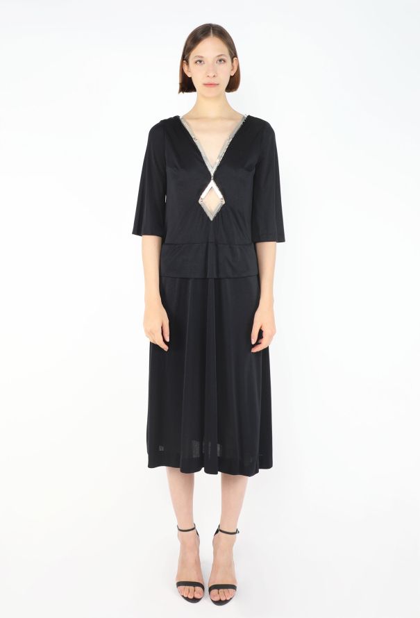 Azzaro Hardware Trim Jersey Dress, 1970s - 1