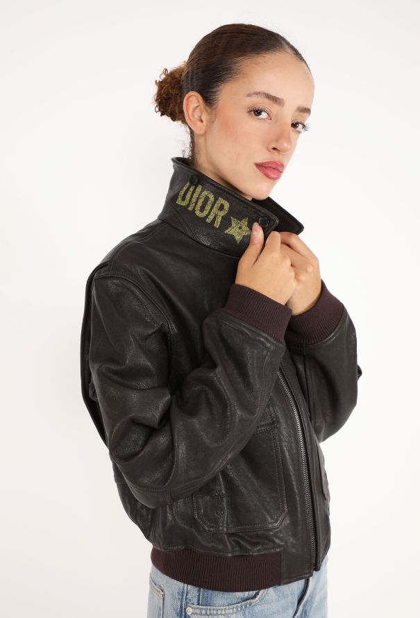 Dior Painted Leather Aviator Jacket, Pre-Fall 2024 - 7