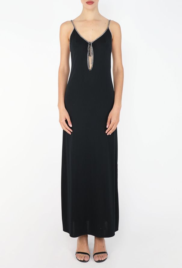 Azzaro 1975 Strass Trim Jersey Gown - 3