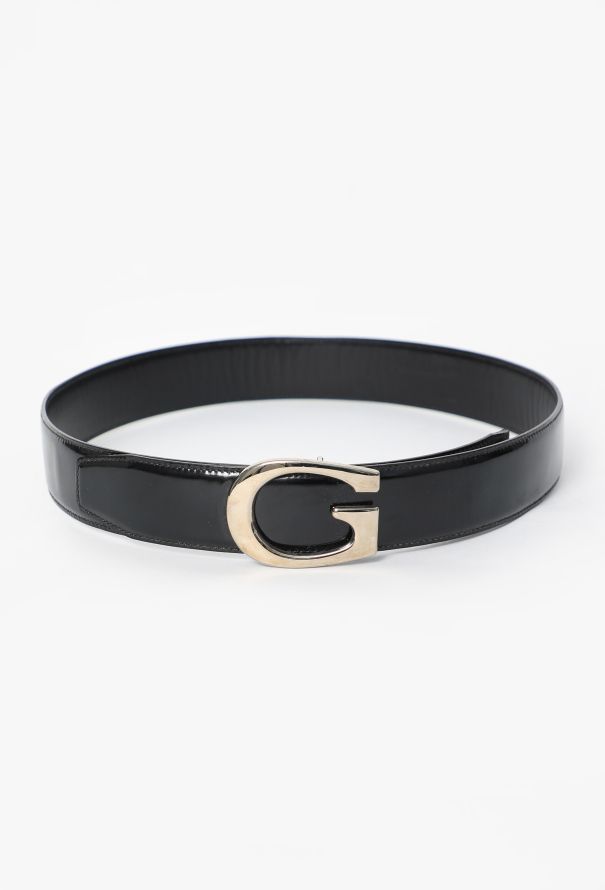 Gucci Patent Leather 'G' Belt, 1990s - 1