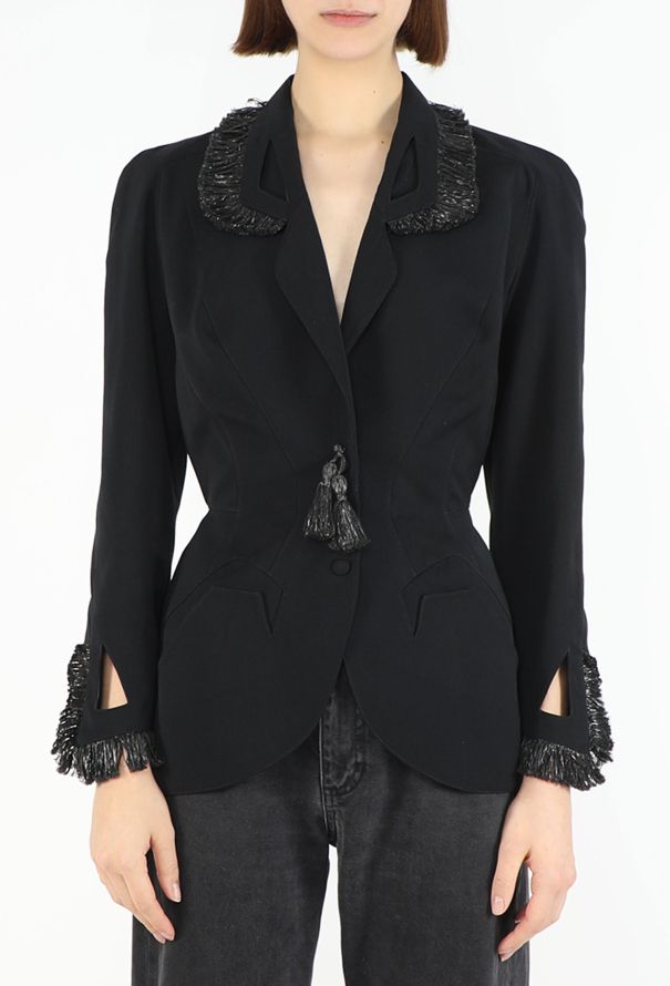 Thierry Mugler Collector 1995 Raffia Sculpted Blazer - 1