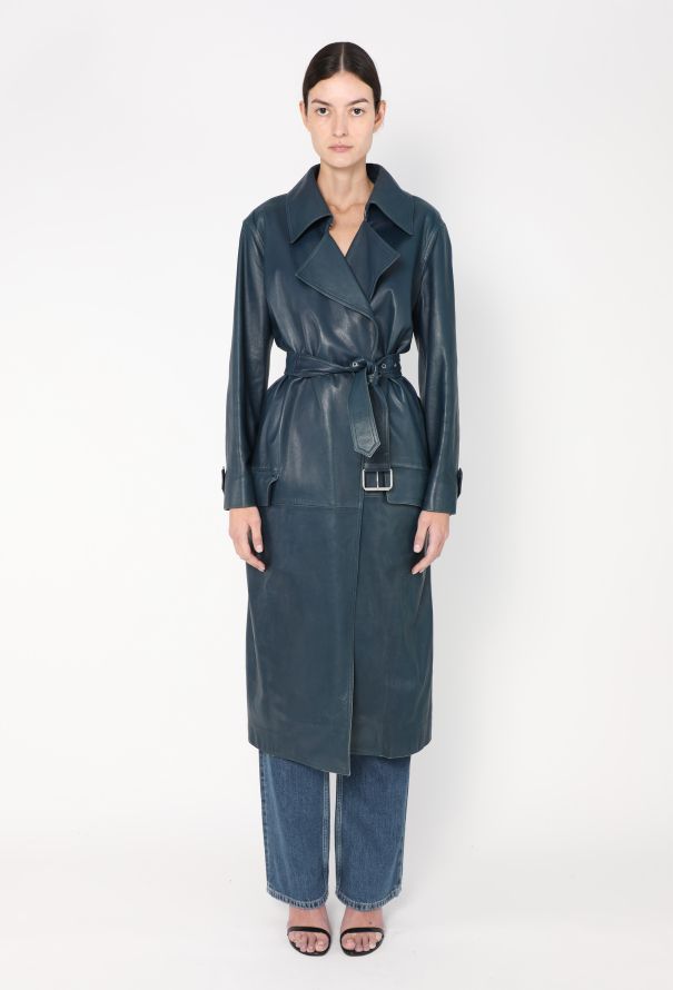 F W 2016 Belted Leather Trench Authentic Vintage ReSee