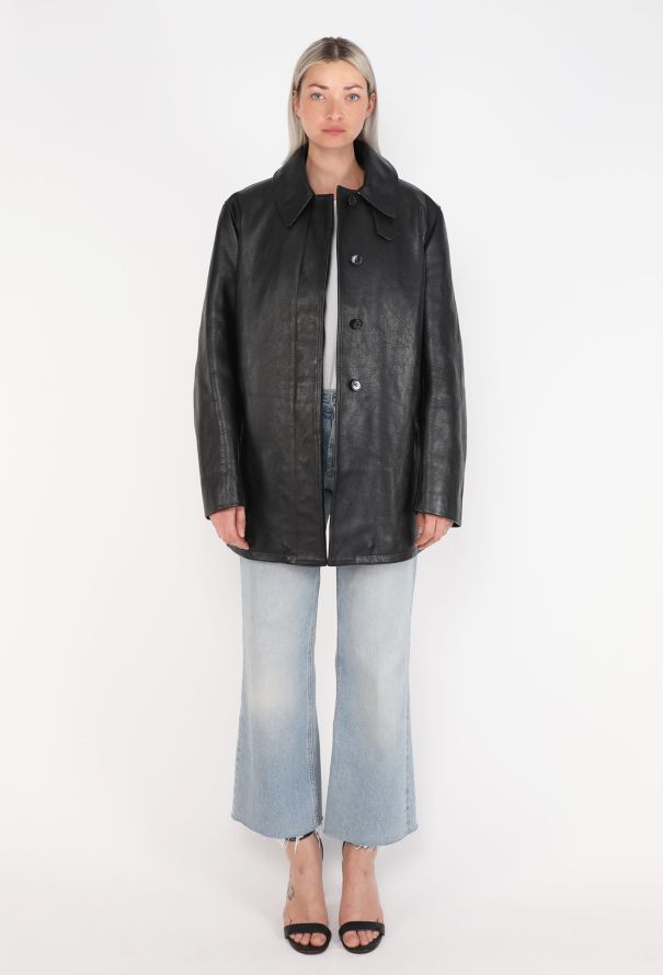 Raf Simons Leather Car Coat, S/S 2023 - 5