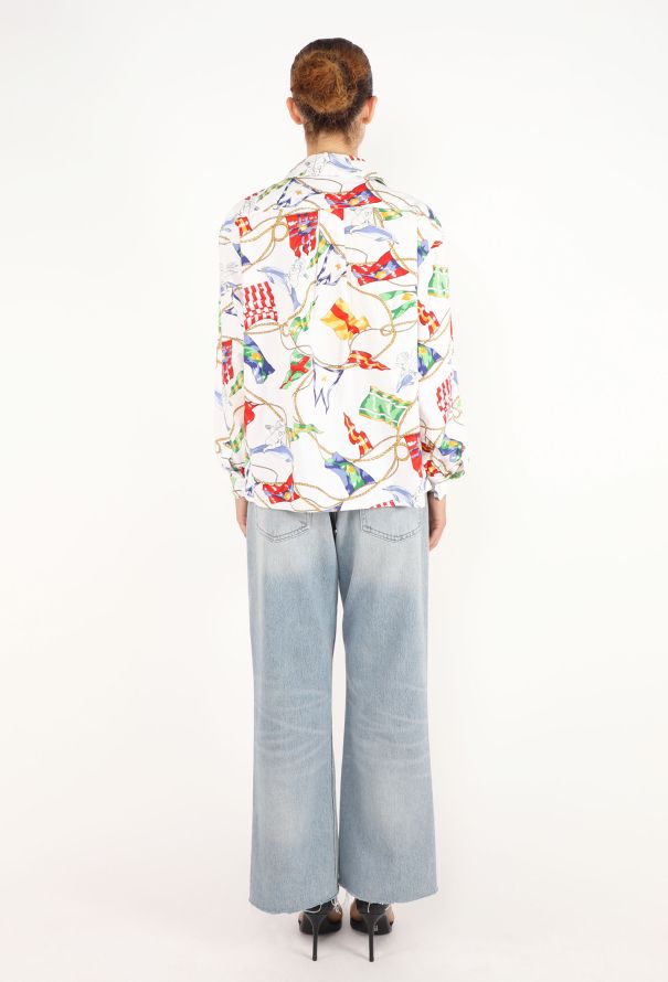 Hermès Maritime Printed Cotton Shirt, 1970s - 5