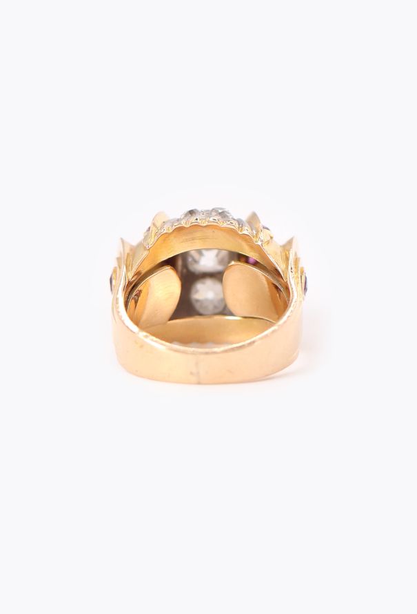 Vintage Fine Jewelry 18k Yellow Gold, Diamond & Ruby Ring - 5 Vintage Fine Jewelry 18k Yellow Gold, Diamond & Ruby Ring - 5