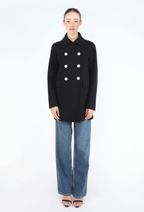 Céline 2016 Contrast Button Peacoat - 1
