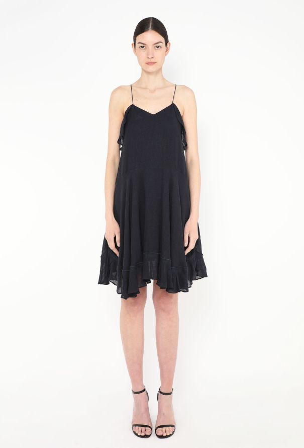 Chloé Ruffled Linen Slip Dress - 3