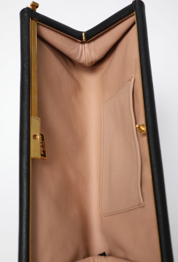 Prada Saffiano East-West Frame Clutch - 11