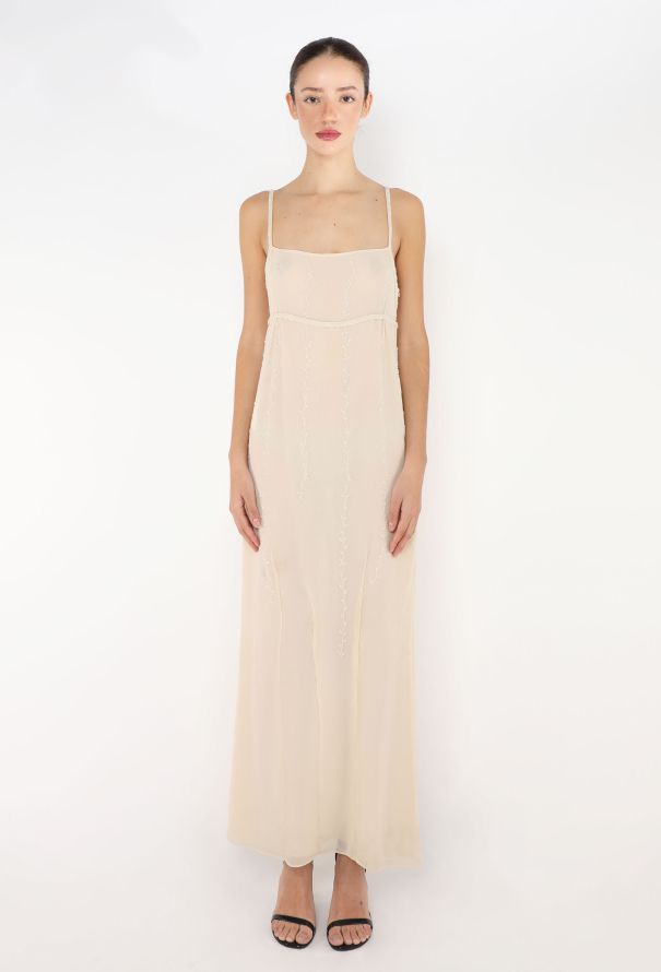 Alberta Feretti '90s Hand-Embroidered Slip Dress - 1