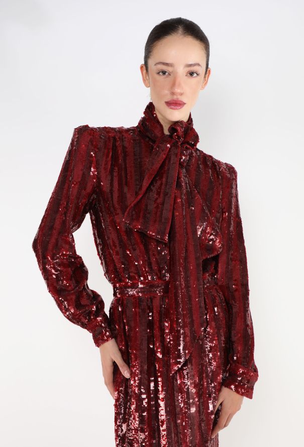 Saint Laurent STUNNING F/W 2020 Sequin Lavallière Dress - 1